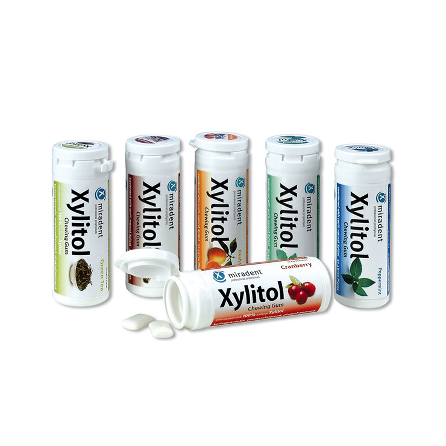 Xylitolové žuvačky Miradent-zelený čaj 30ks