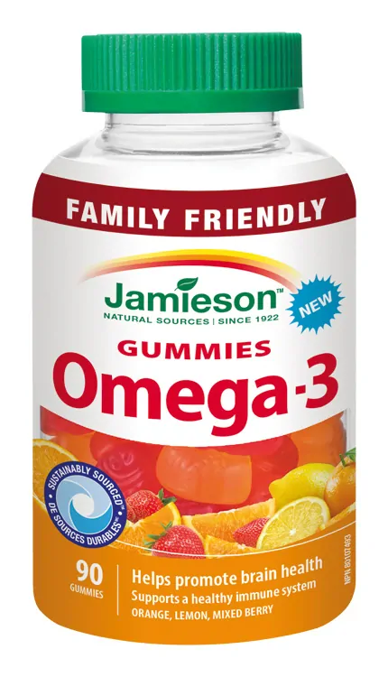 JAMIESON OMEGA-3 GUMMIES ŽELATÍNOVÉ PASTILKY 90 Ks