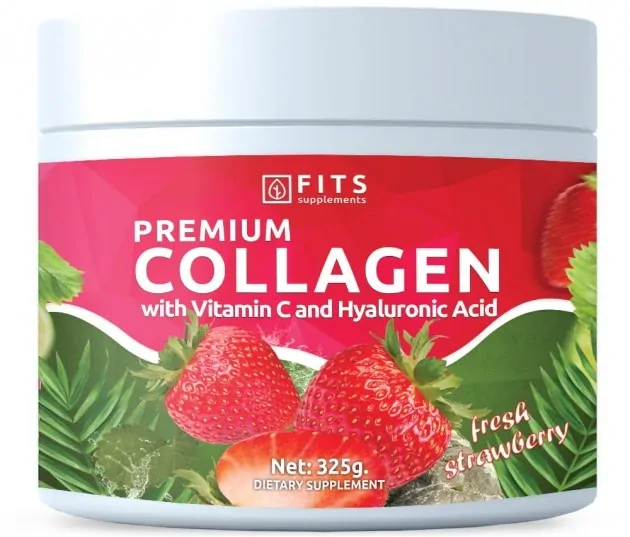 Prémiový kolagén Fits Supplements 10.000mg - jahoda - 375g prášok