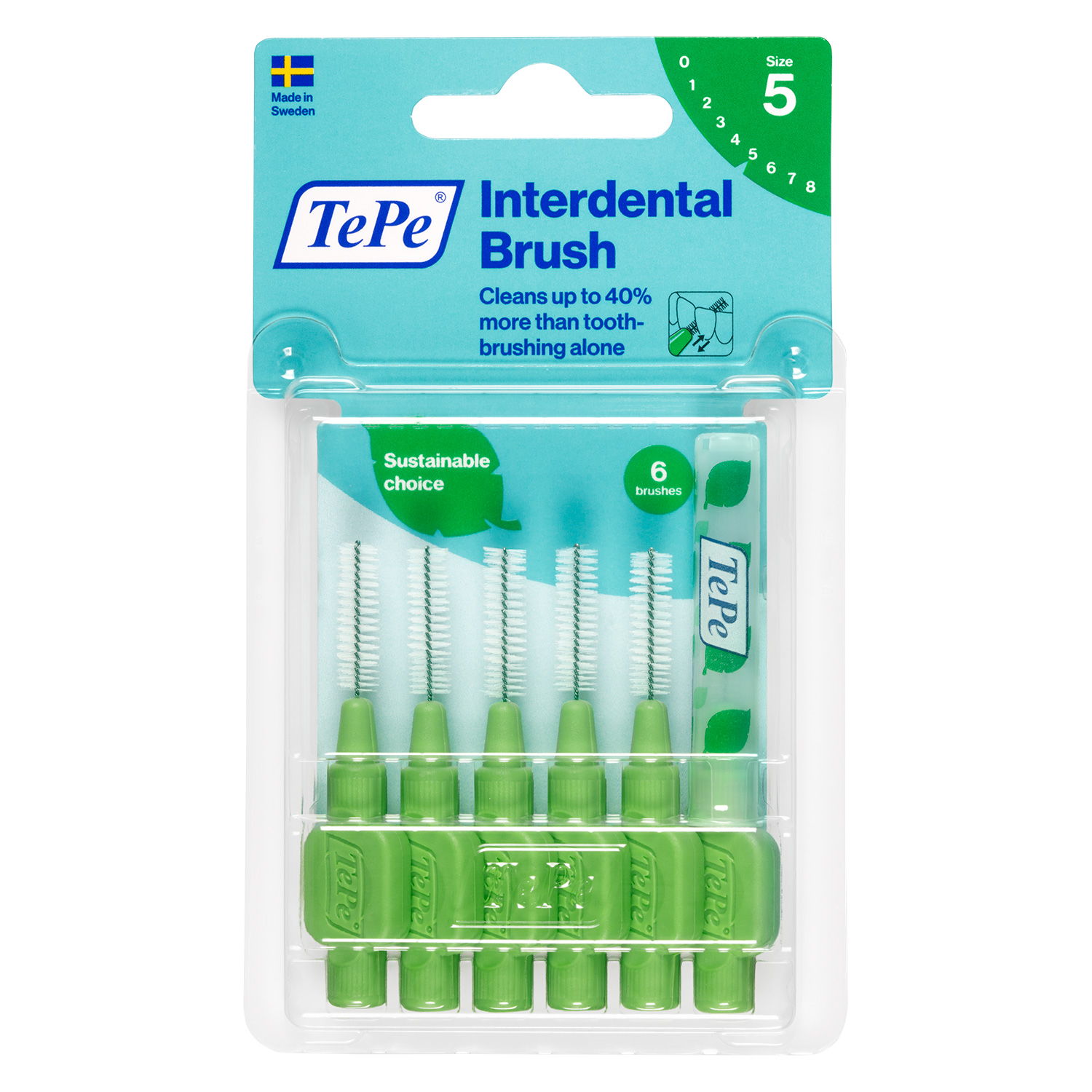 Medzizubné kefky TePe Original 0,8 mm, zelené-blister 6ks