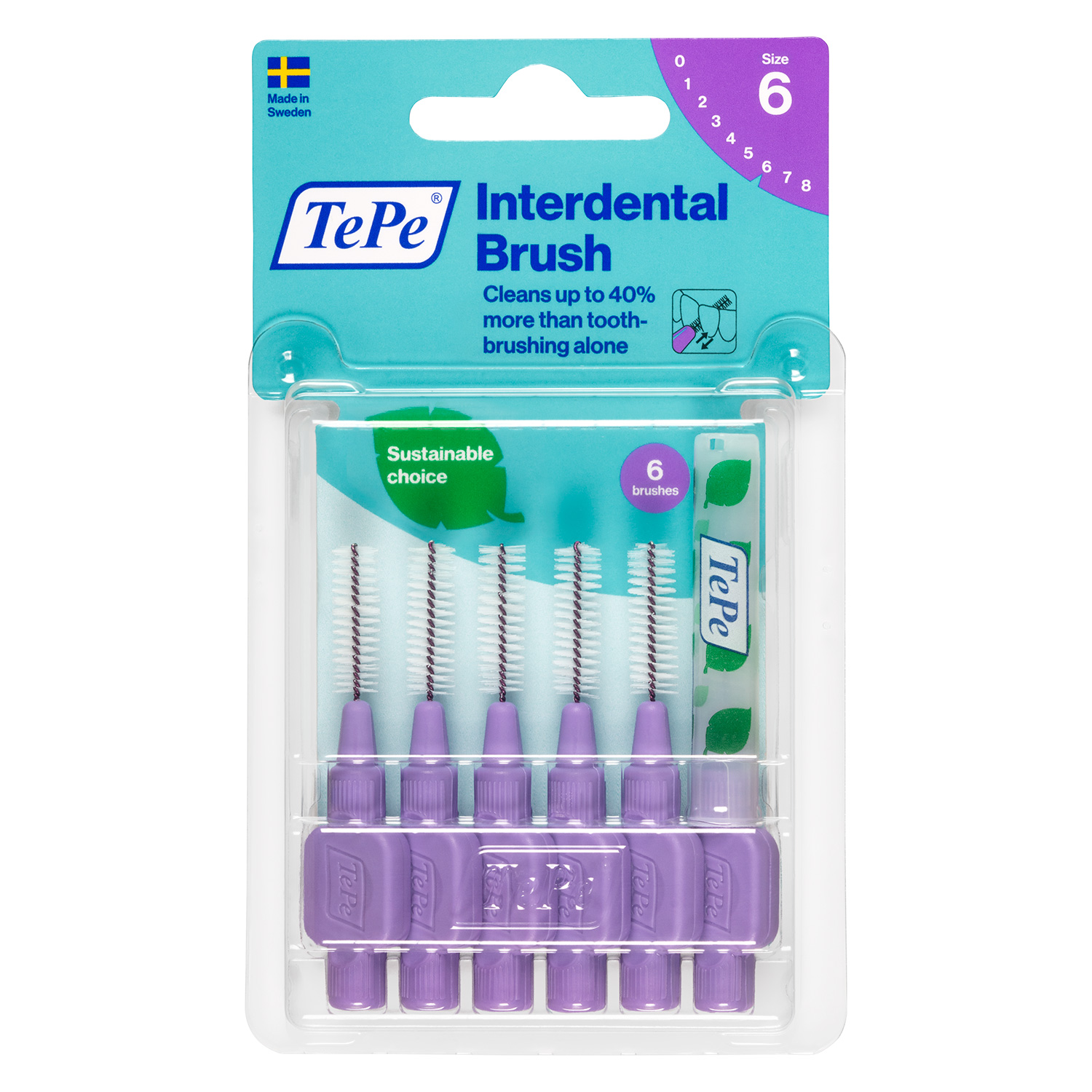 Medzizubné kefky TePe Original 1,1 mm, fialové-blister 6ks