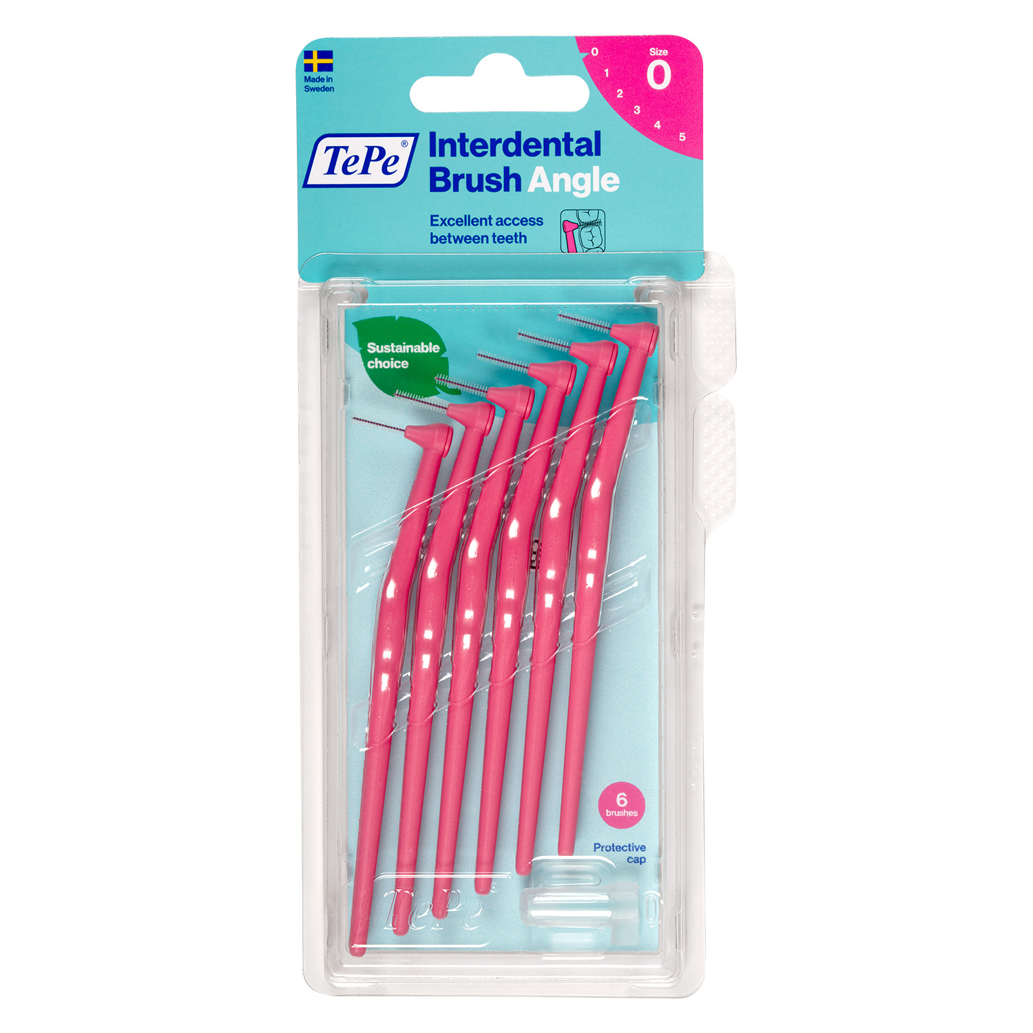 Medzizubné kefky TePe angle 0,4 mm, ružové-blister 6ks