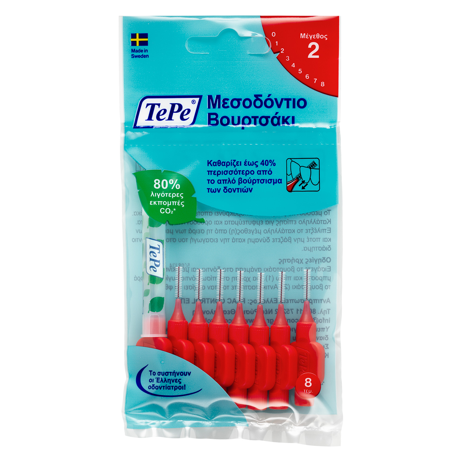 Medzizubné kefky TePe Original 0,5 mm, červené-blister 6ks