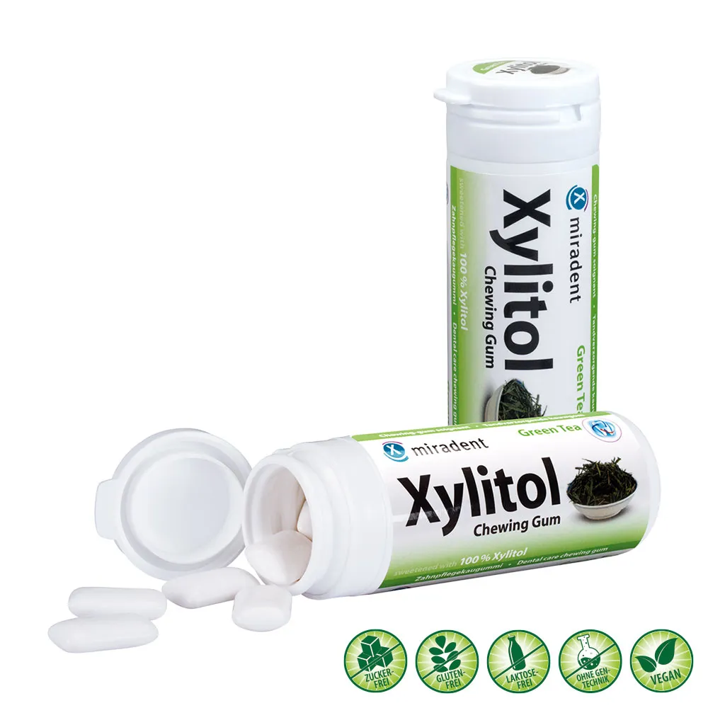 Xylitolové žuvačky Miradent-zelený čaj 30ks