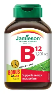 JAMIESON VITAMÍN B12 METYLKOBALAMÍN 1200MCG S POSTUPNÝM UVOĽŇOVANÍM 80TBL.