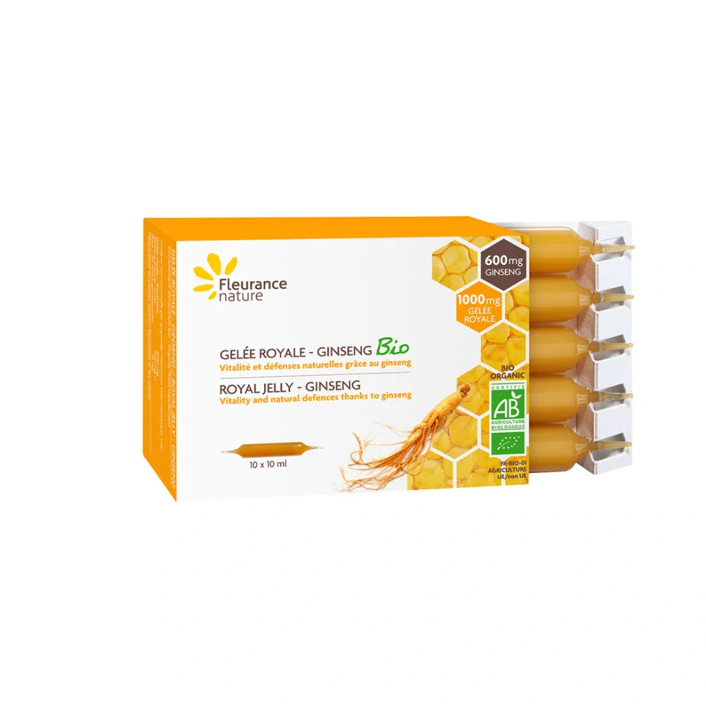 BIO Propolis (materská kašička) + ženšen 1600mg Fleurance Nature - 10 ampuliek
