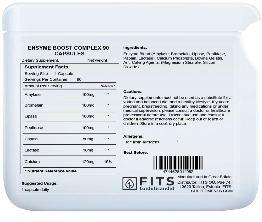 Enzym Boost Komplex kapsule - 60 kapsúl - Fits Suplements