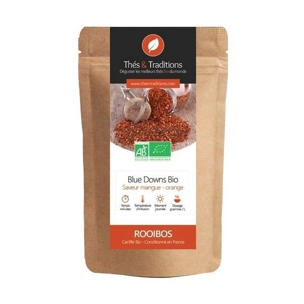 BIO bylinný čaj Thés & traditions  "Rooibos mango-pomaranč" - 100g sypaného čaju