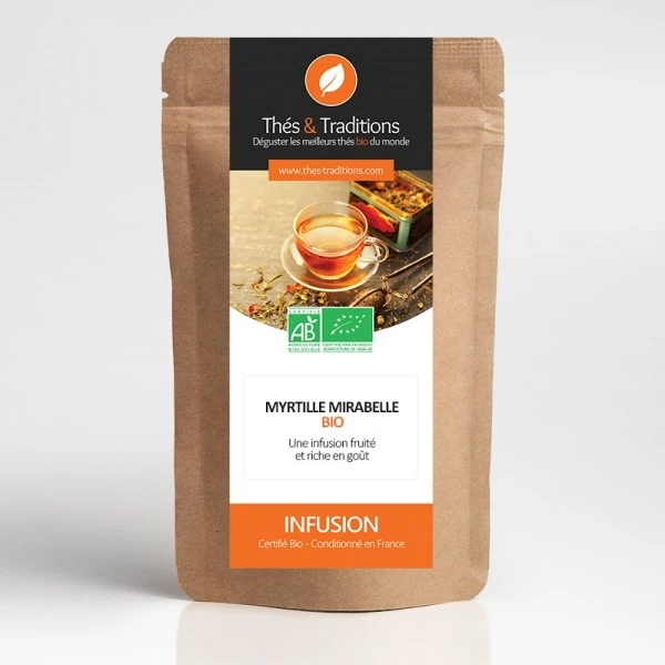 BIO Bylinný čaj Thés & Traditions "Rooibos Čučoriedka a mirabelka" 100g sypaného čaju